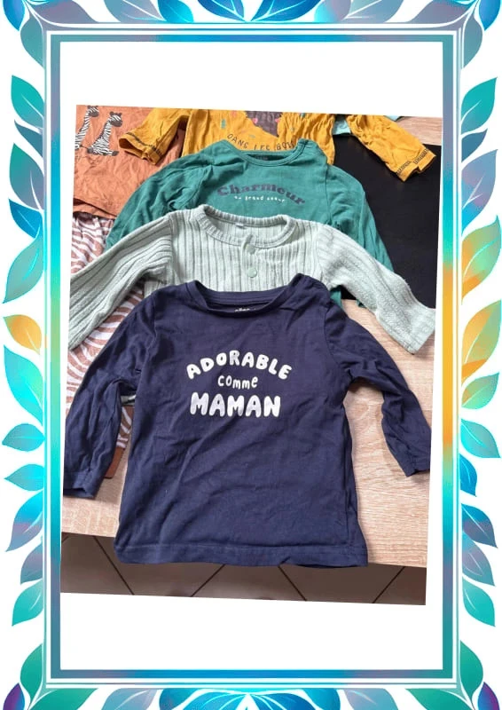 Lot met langarm T-shirt en een 9 maanden pyjama – photo 2
